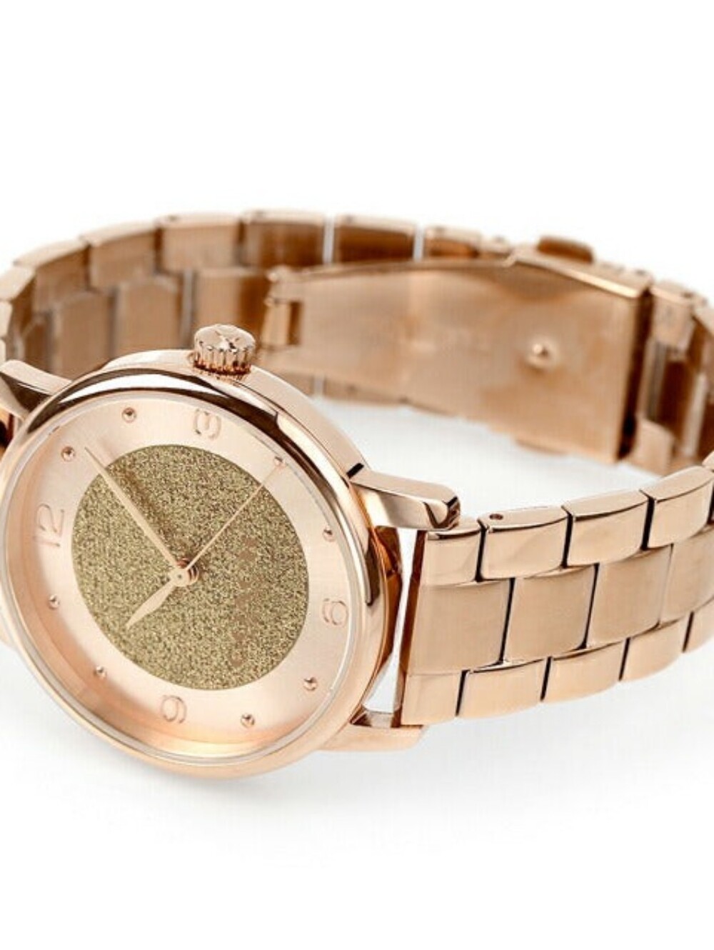 COACH Women's Rose Gold Glitter Dial Bracelet Watch